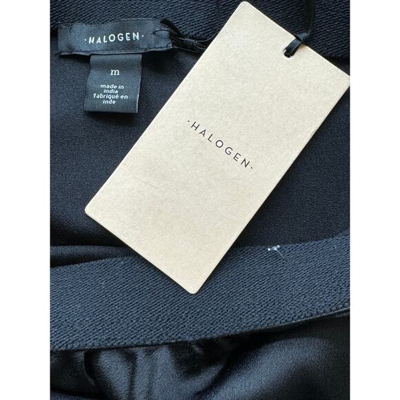 New ~ HALOGEN ~ Black Elastic Waist Midi Skirt Size M - Picture 4 of 4